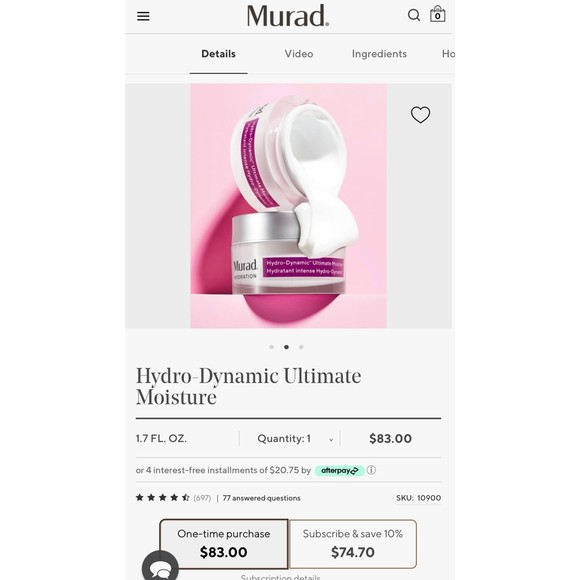 NEW MURAD Hydro-Dynamic Ultimate Moisture Cream & Revitalixir Recovery Serum Set - Picture 3 of 12